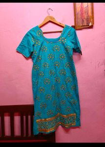 Blue Embroidered Kurta &amp; Dupatta set (women's)