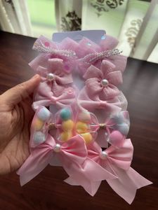Pink Bow Hair Clip Set