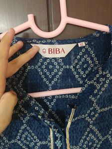 Biba Blue Printed Kurti
