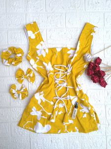 Corset Back Short Kurti 💛