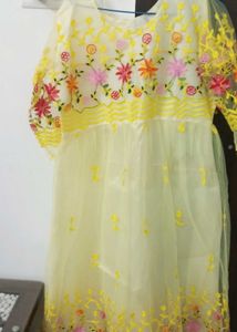 yello embroidery kurti