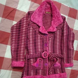 Cute Pink Plaid Coat