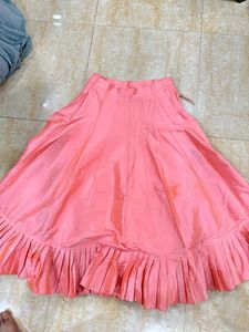 Peach Lehenga Choli With Blue Heavy Jacket