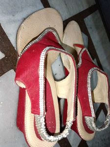 Red Velvet Sandals