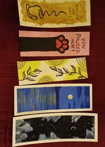 Handmade Bookmarks - Art Designs( Set of 5)