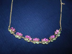 Kundan Stone Lotus Necklace