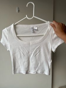 White Crop Top - H&amp;M