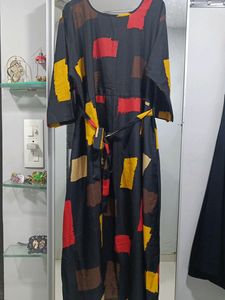 Creape Black Colour Kurti With Multicolour Print