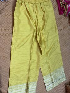 Yellow Silk Blend Pants