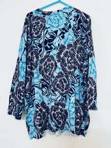 Heavy Discount Skyblue Printed Sweater Cardigan