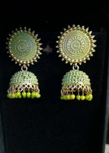 Green Colour Jhumkas