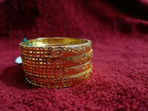 Unique Design Gold Plated Four Bangles Set 2.8