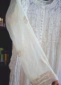 OffWhite Chikenkari Kurti