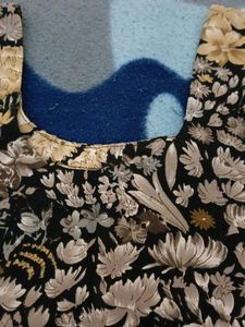 Black Floral Print Salwar Suit Dupatta