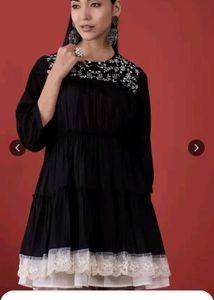 Anouk Floral Embroidered A-Line Mini dress (Inner)