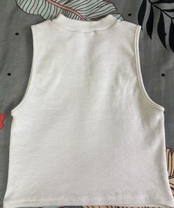 White Ribbed Tank Top