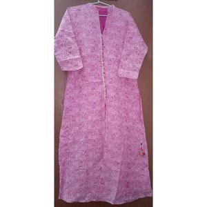 PINK A-LINE KURTI