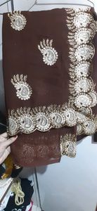 New unused saree I have stich blouse but kabhi pehna nhi na saree pehni fall piko lagakar sale karni he