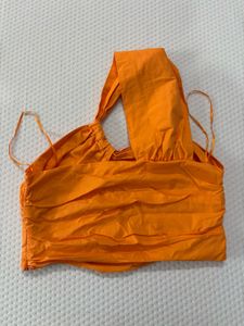 orange one shoulder top