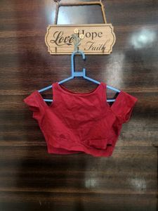 Cute Red Cut Out Top