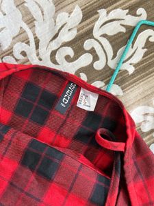 Red Plaid Pleated Mini Dress