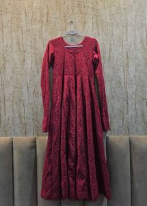 Brand New Chikankari Anarkali Kurta | Deep Maroon