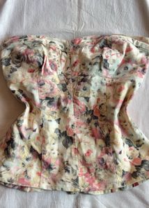 DENIM FLOWER CORSET TOP 💋🫧🌸
