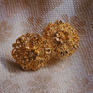 Traditional Gold-Plated Floral Studs