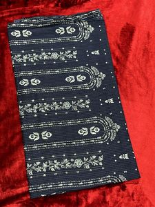 W Navy Blue Printed Dupatta