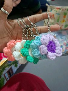 Crochet Flower Keychains