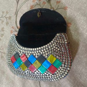 Metallic Antique Hand Clutch
