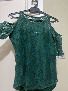 Bottle Green lace Top