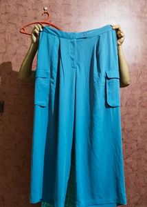Blue Plazzo Cargo Pant