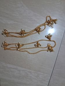 Pearl &amp; Gold Tone Anklets - Bohemian Chic