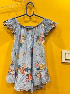 Floral Off-Shoulder Ruffle Top