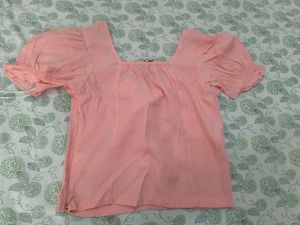 Peach Bow-Tie Crop Top