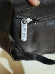 Kipling Brown Leather Shoulder Bag