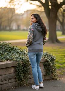 Imported Floral Print Hoodie