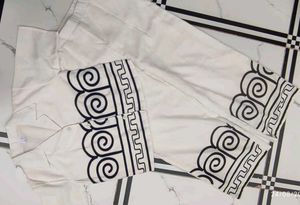 “Premium Cotton White Co-ord Set with Black Greek