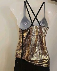 Gold Animal Print Cami Top