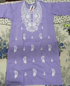 Lavender Embroidered Kurta
