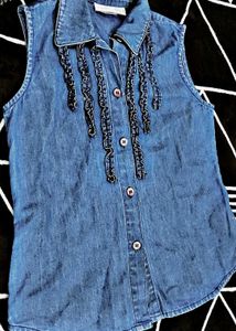 Denim Sleeveless Top