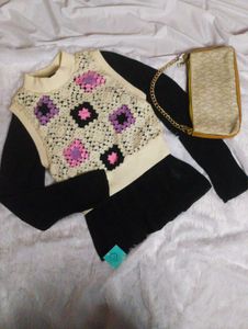 ✨ZARA West+Black Knitted Sweatshirt ✨