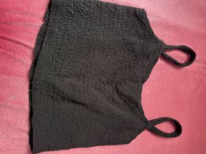Black Smocked Tank Top