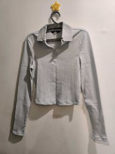 Ribbed Long Sleeve Crop Top