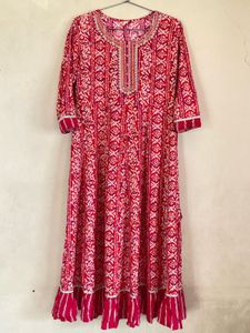 Red & White Ethnic Kurti