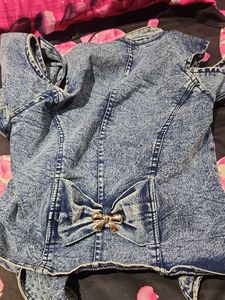Cold Shoulder Denim Jacket
