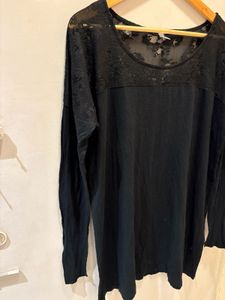 Elegant Over Size Lace Long Sleeve Top