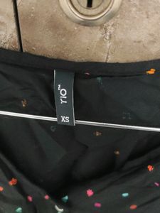 Black Crop Shirt with Front Tieup