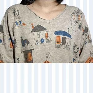 Patterned Long Sleeve Top